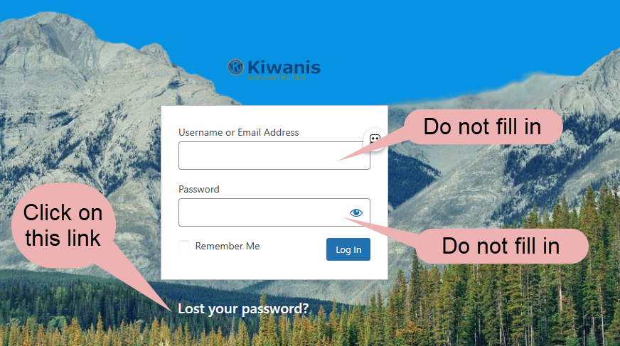 lost password