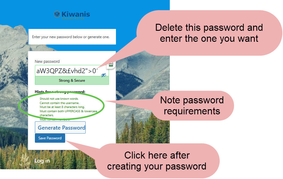 enter new password